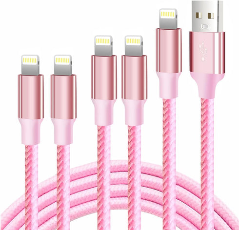 Cugunu iPhone Charger 5 Pack: MFi Certified 3/3/6/6/10FT Nylon Braided Fast Charging Cable for iPhone 14/13/12/11/SE -