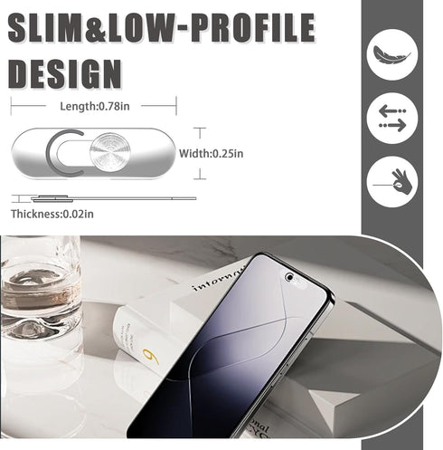 EYSOFT Protection,2 Pack-Silver Front Camera Cover Compatible for Smartphones,Webcam Cover Compatible