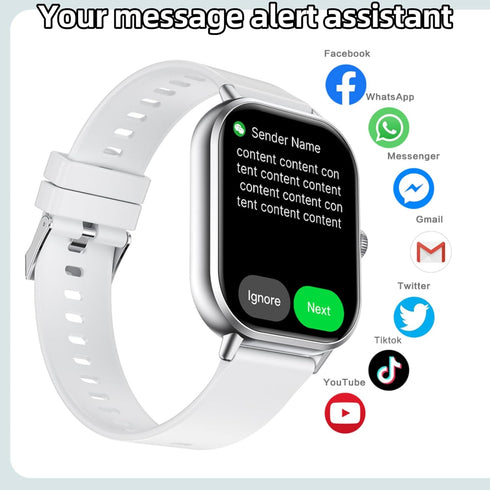 Smart Watch for Women Men, 2.01" Fitness Tracker with Heart Rate Monitor, IP67 Waterproof, Black for Android iOS Phones