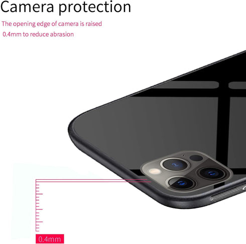 Case for iPhone 12 Pro Max - Full Camera Lens Protector, Slim Cover 6.7 inch, Tempered Glass Quality, Black