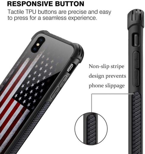 iPhone XR Case - Military-Grade Protection, Shockproof Corners, Anti-Scratch Old Flag Design