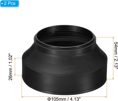 PATIKIL 72mm Camera Lens Hood, 2Pcs Rubber Collapsible Lens Protector Anti-Reflection Blocks Excess Sunlight Enhance Camera Photography for Nikon, for Fujifilm, for Pentax, for Leica