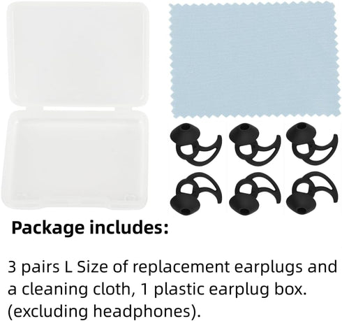 Silicone Earbud Replacement Tips Compatible with Bose StayHear Max Tips Kit, 3 Pairs L Size