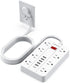 SMNICE Power Strip Surge Protector, Flat Plug Long Extension Cord 10 Ft with