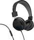 JLab Neon Wired On-Ear Headphones, Black, 40mm Neodymium Drivers, Noise Isolation, Tangle-Free Cord, C3 Sound.