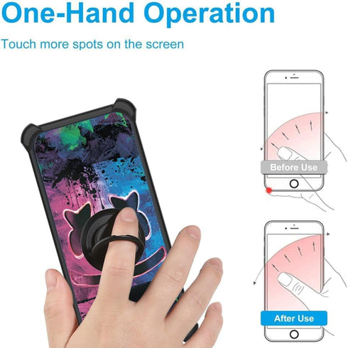 Nokia C110 Phone Case with Luminous Effect, Hard PC + Soft Silicone Cover with Ring Support (YGH-BQ)