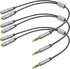 Headphone Splitter TRRS Y Splitter Cable, Male to 2 Female Mic and Audio Adapter for PS4 Xbox One Laptop (3 Pack)