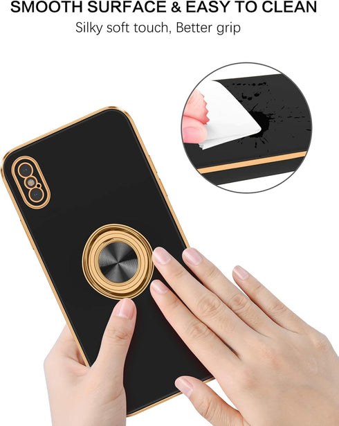 BENTOBEN iPhone Xs Case, Slim Fit Sparkly Kickstand Ring Holder Design, Shockproof Protection for iPhone Xs