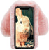 Rabbit Fur Ball Case for Samsung Galaxy Note 8 - Luxury Cute 3D Diamond Winter Warm Soft Furry Phone Cover