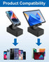 YUEWEESER 3-in-1 360 Cell Phone Stand Foldable with Induction Speaker & Atmosphere Light, Rotation Audio Dock