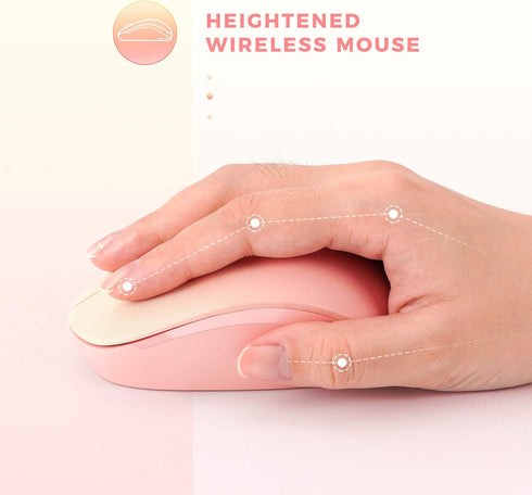 seenda Wireless Mouse - 2.4G Noiseless Mouse with USB Receiver for PC, Tablet, Laptop, Gradient Pink