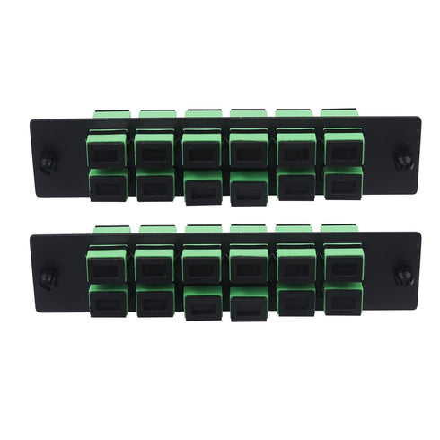 Xunsomten 2pcs 12 Fiber SC to SC APC Single Mode Fiber Patch Panel with Coupler Adapter Connectors