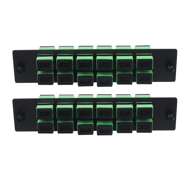 Xunsomten 2pcs 12 Fiber SC to SC APC Single Mode Fiber Patch Panel with Coupler Adapter Connectors