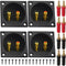 Speaker Box Terminal Cup, 3.1” Round Push Spring Loaded Jacks, Double Binding Post Terminal Plates, 6 Pack