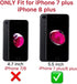 ORETECH iPhone 8 Plus/7 Plus Case, 360° Full Body Hard PC Silicone with 2 Pack 9H Tempered Glass Protector, Rosegold