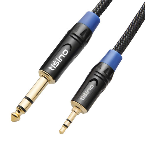 tisino 1/8 to 1/4 Stereo Cable, 3.5mm to 1/4 Adapter Aux Cord for Guitar, Keyboard, Laptop, Home Theater, 10ft