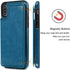 Slim Protective Wallet Case for iPhone X/XS - Premium PU Leather Card Holder with Screen Protective Glass