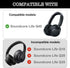 Protein Leather Ear Pads Replacement for Anker Space Q45 Headphones,Space Q45 Earpads with Isolation Foam, Headset Ear Cushion Repair Parts(Black)
