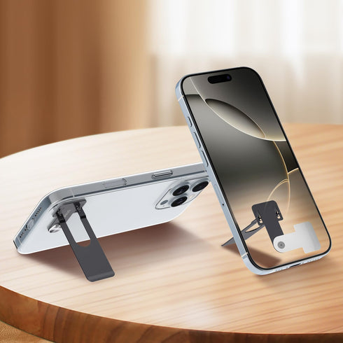 Stinfy 1-Pack) Phone Slim Stand Thin Kickstand, Ultra Thin Vertical Horizontal Universal Steel Metal Stable Mount