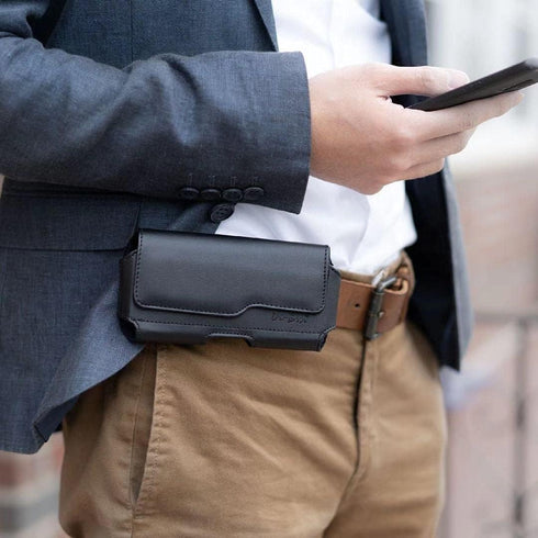 DeBin Holster for iPhone 15, 15 Pro, Galaxy S24, S23, S22, Cell Phone Belt Holder Pouch, Black