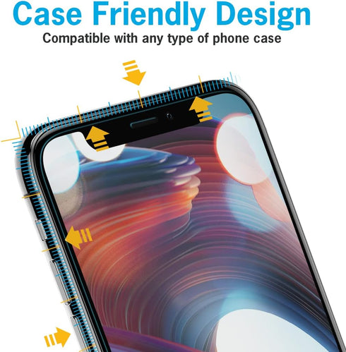 Simple Snap Tempered Glass Screen Protector for iPhone X/XS — Invinsible Protection with Bubble-Free, Scratch-Resistant, Fingerprint-Free Tech, Case-Friendly Design — Includes Easy Screen Applicator
