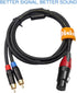 Disino Female XLR to Dual RCA Y Splitter Patch Cable, Unbalanced XLR Female to 2 RCA Stereo Audio Interconnect