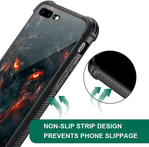 CARLOCA iPhone SE 2022 Case, Black Red Eyes Wolf, Anti-Scratch Soft TPU Shockproof Unique Protective Cover