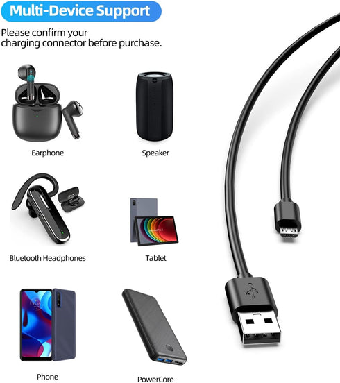 Replacement USB-A to Micro USB Power Cord Cable - Compatible with various devices. Durable and reliable.