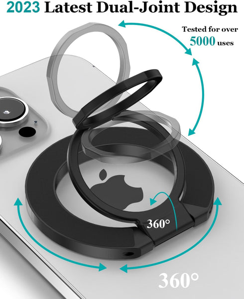Magnetic Phone Grip for MagSafe, Double-Sided Adjustable Phone Ring Holder, Compatible with iPhone 15-12 Pro Max