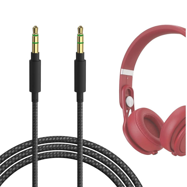 GEEKRIA 4ft Audio Cable for Beats Studio Pro, Mixr, Solo 4, Solo3, Solo2, Studio3 - 1/8" (3.5mm) Braided Nylon Cord.