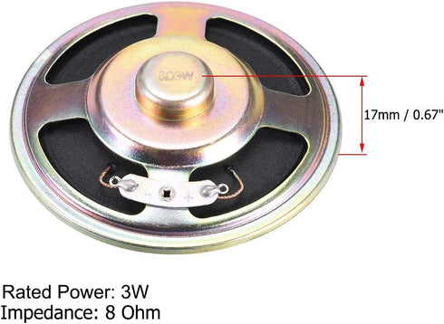 uxcell 3W 8 Ohm Micro Internal Speaker Magnet Loudspeaker 77mm Dia, 4pcs