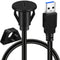 BATIGE Small USB 3.0 Male to Type C 3.0 Female Car Flush Mount Cable, 3ft Panel Mount Extension for Car Truck