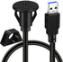 BATIGE Small USB 3.0 Male to Type C 3.0 Female Car Flush Mount Cable, 3ft Panel Mount Extension for Car Truck