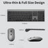 Wireless Keyboard and Mouse Combo, Slim Silent Keyboard and Mouse with USB Mini Receiver, Ergonomic Full-Size - Space