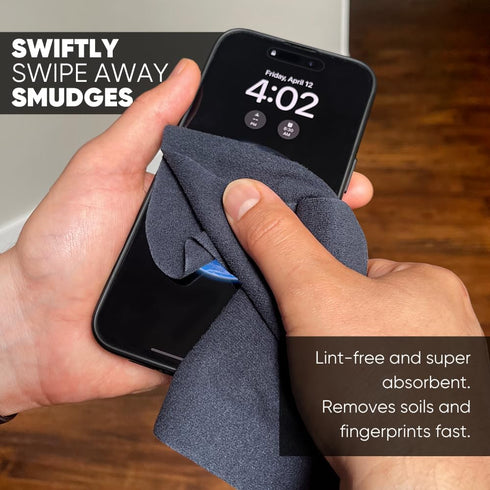 Premium Lens Glasses Cleaning Cloth by Microfiber Wholesale | Black | 6”x6” | 10pk | Soft Microfiber Suede | Travel