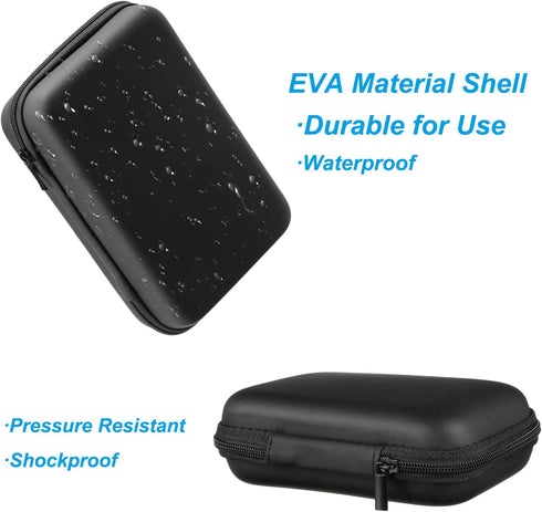 PATIKIL Electronic Organizer Case, Waterproof Rectangle Travel Carrying Case with Zipper for Digital Devices - Black