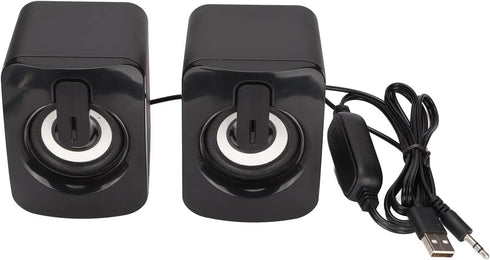 Mini Computer Speaker, Stereo Less Distortion, USB Powered Wired Small Speaker for Desktop PC & Laptop