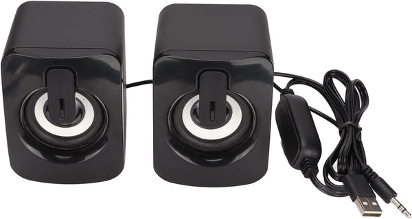 Mini Computer Speaker, Stereo Less Distortion, USB Powered Wired Small Speaker for Desktop PC & Laptop