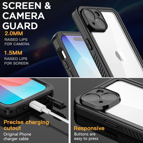 AICase Waterproof Case for iPhone 15 Plus (6.7") with MagSafe, Snowproof, Dustproof, IP68 Certified Protection