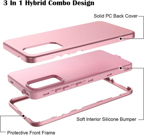 WeLoveCase for Samsung Galaxy S20 FE 5G Case, 3 in 1 Full Body Heavy Duty Protection, Rose Gold