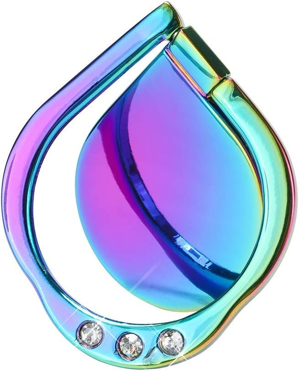 Rainbow Sparkle Cell Phone Ring Stand Holder, Glitter Bling Bling Rainbow Grip Kickstand, 360 Rotation for Almost All