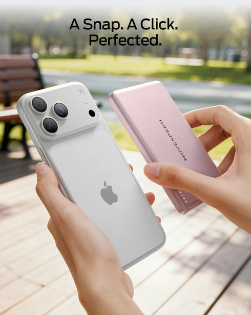 MOVE SPEED 0.3'' 5000mAh Pack 17 17 Air/16/15/14/13/12, Ultra Slim MagSafe Portable Charger, Magsafe Battery iPhone Air