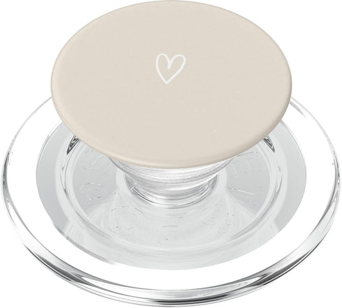 PopSockets PopGrip for MagSafe, Sand / Beige / Tan Heart Minimalist Love