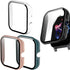 ECSEM Screen Protector with Hard PC Bumper Case for Amazfit GTS 3, All-Around Protective Shell, Clear+Pink+Green
