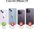 MMHUO iPhone 15 Leather Case, Brown, Ultra Slim Magnetic, Magsafe Compatible, Built-in Stand, Protective Kickstand