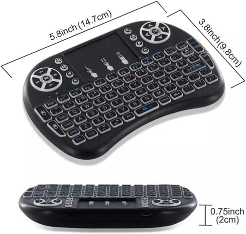 Dreamlink 3 Colour Backlit Mini Wireless Keyboard and Mouse, 2.4GHz Wireless Touchpad Rechargeable Combos for PC, Pad,