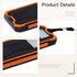wkao 10000Mah, Solar Power Bank Orange, Dual USB Output, Shockproof & Dustproof with Led Flashlight & Carabiner