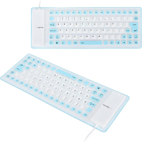Soft Silicone Keyboard, Lightweight Portable USB Wired 85 Keys Comfortable Keyboard for PC Notebook (Blue)