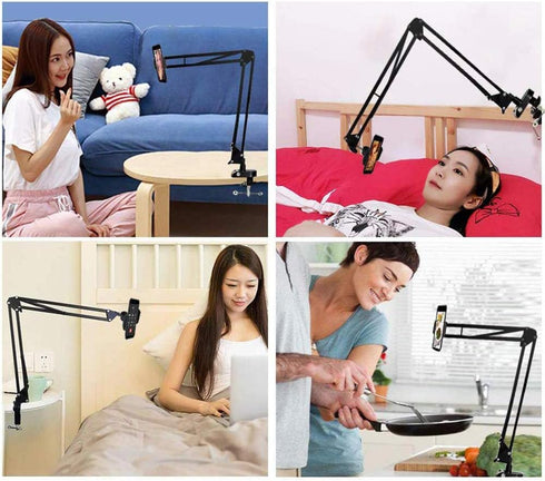 Overhead Tripod Mount for Camera Webcam Ring Light with Phone Holder and Ball Head