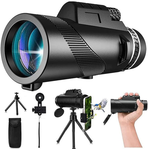 KFYSLEXA Monocular Telescope 80x100 High Powered Monoculars for Adults Compatible with Smartphones and